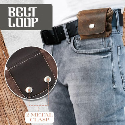 Leather & Waxed Canvas Pouch