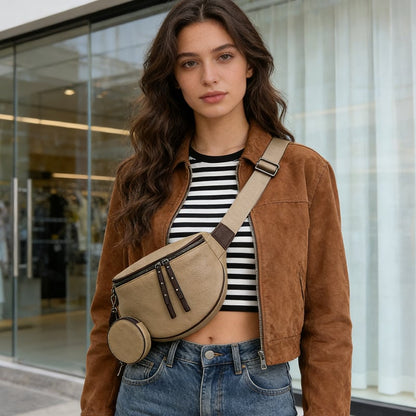 🍂2026 NEW ARRIVAL👜 Genuine Leather Large Fanny Pack Crossbody Sling Bag