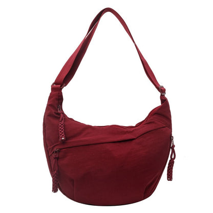 ✨Last Day 49% OFF - Women's Fashion Plain Color Nylon Crossbody Hobo Bag