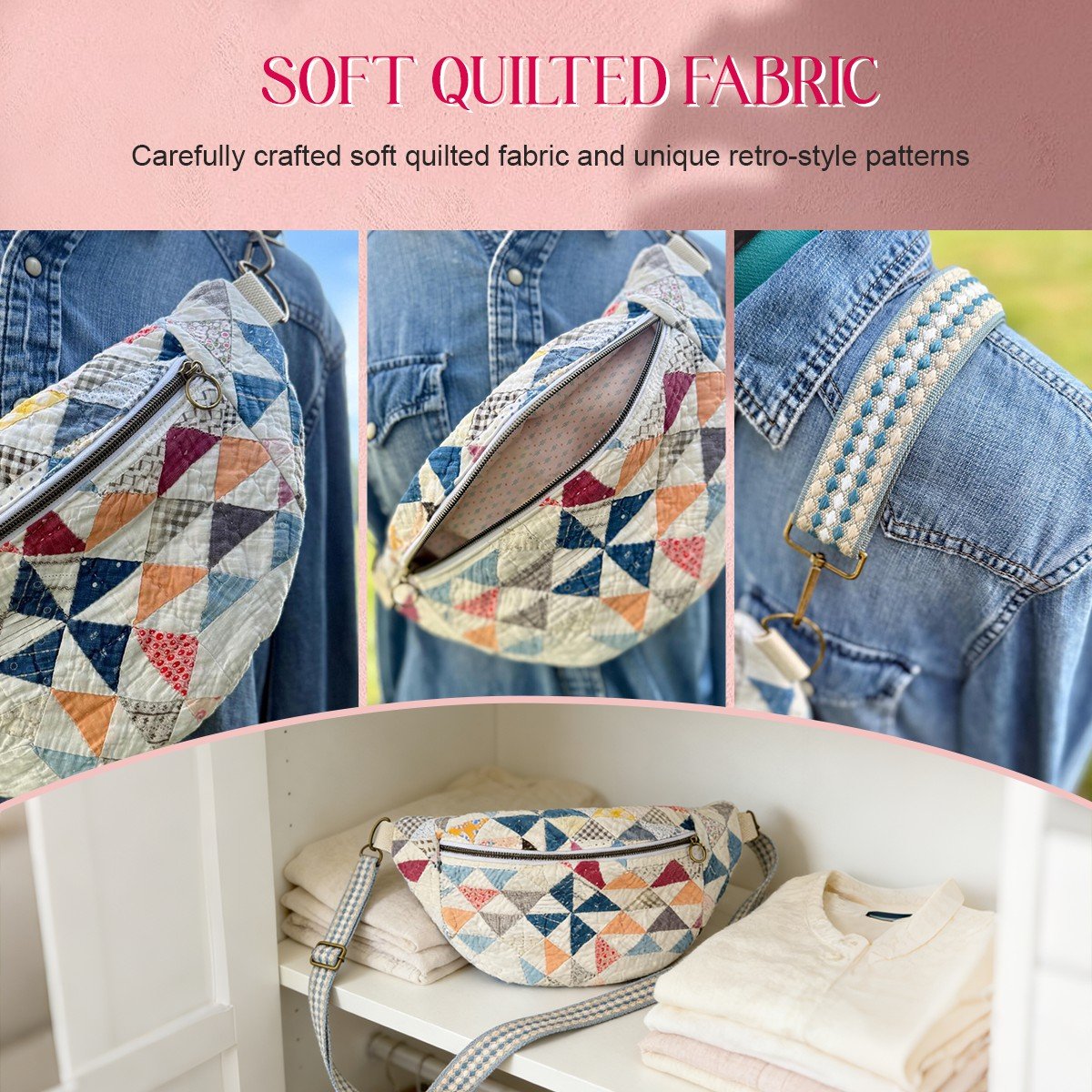 🔥🔥 Vintage-Inspired Patchwork Quilted Sling Bag