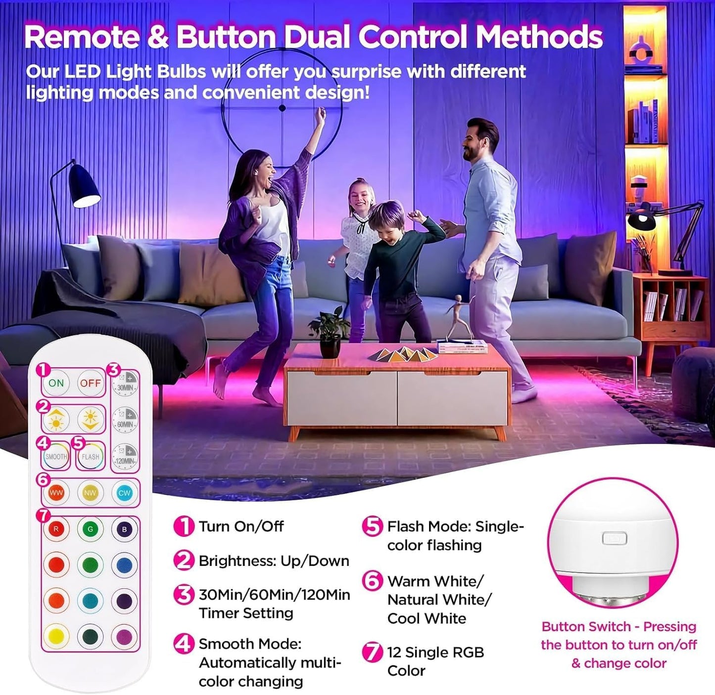 🔥Last Day 40%OFF⏰Rechargeable Light Bulbs with Remote Control