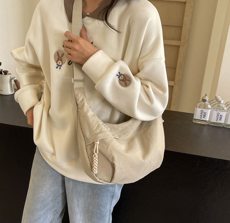 ✨Last Day 49% OFF - Women's Fashion Plain Color Nylon Crossbody Hobo Bag