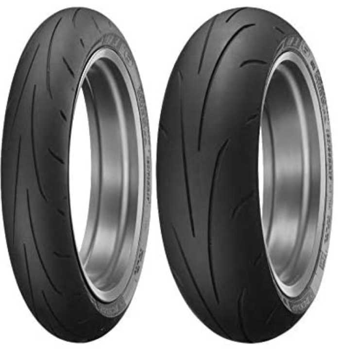 Dunlop Q3+ Sportmax Motorcycle Sportbike Tires Multiple Sizes Combo Set Front & Rear (1 Front 120_70-17 1 Rear 190_50-17)