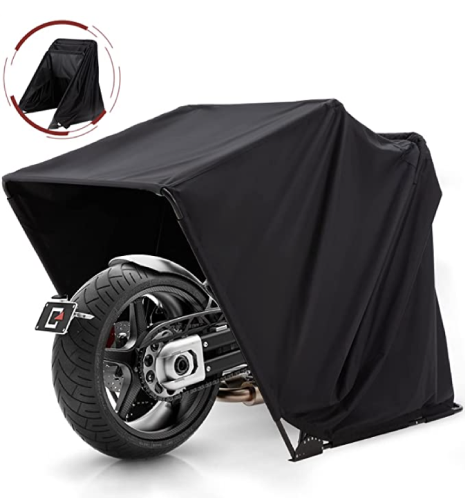 Abri pour moto, tente pour moto, hangar de stockage pour moto, couverture pour moto imperméable pour l'extérieur, avec sac de transport.