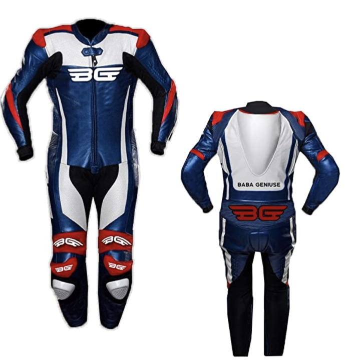 Baba Geniuse International Motorcycle Racing Cowhide Leather 1 Piece Suit