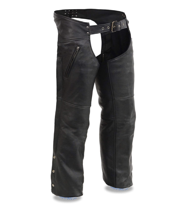 Chaps with Cool Tec Leather & Zippered Thigh Pockets