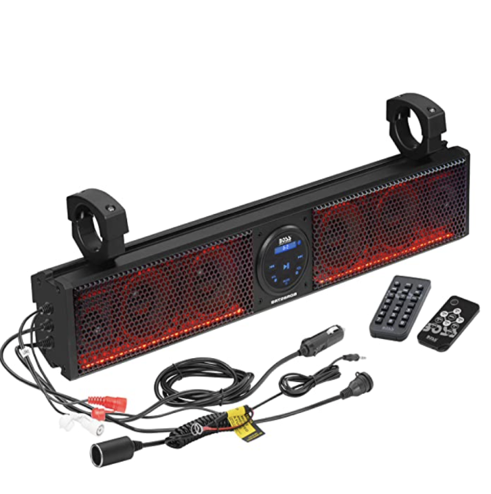 Sistema de barra de sonido BOSS Audio Systems BRT26RGB ATV UTV - 26 pulgadas de ancho, IPX5 resistente a la intemperie, Bluetooth