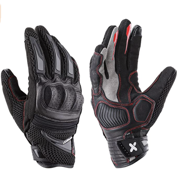 LEXIN Guantes de Moto para Hombre, Guantes de Verano Transpirables para Moto, Pantalla Táctil