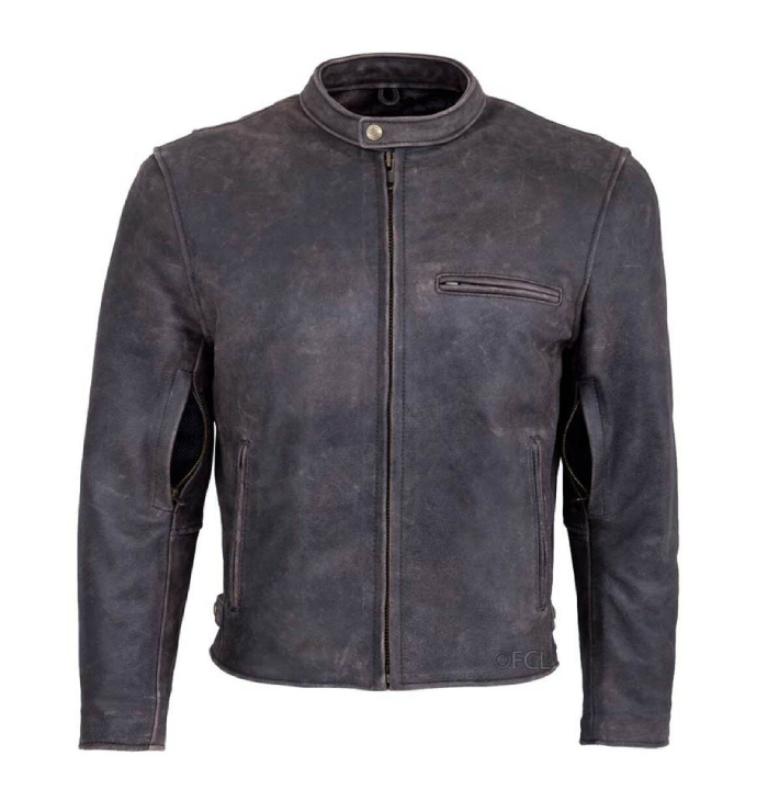 Distressed Leather Motorcycle Jacket