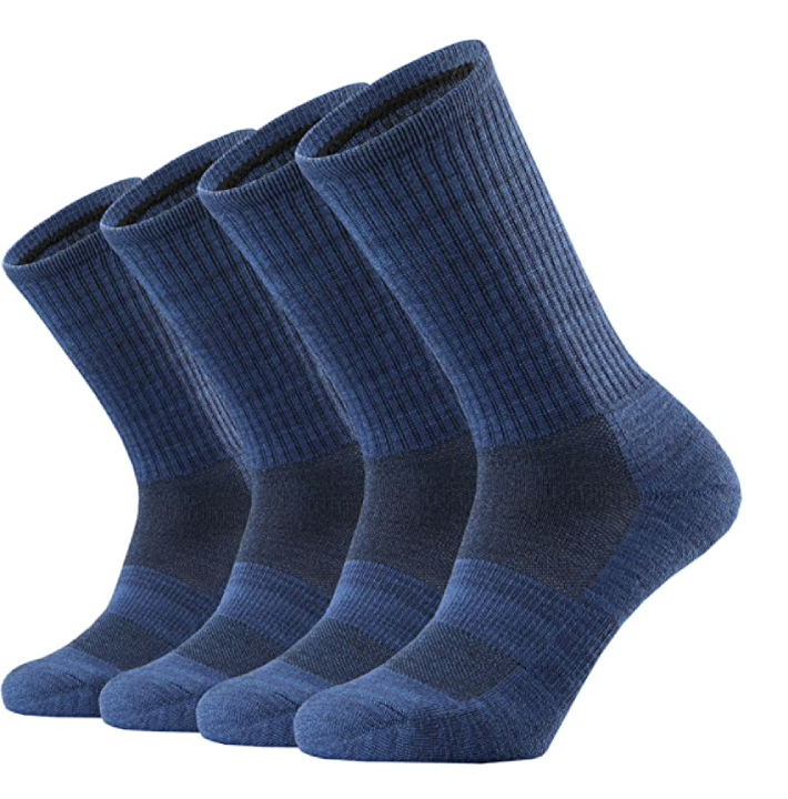 Merino Wool Moisture Wicking Control Breathable Performance Outdoor Trail Hiker Hiking Cushion Crew Socks