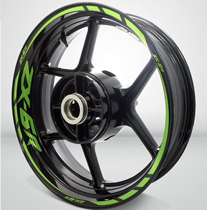 Gloss Light Green Motorcycle Rim Wheel Decal Accessory Sticker for Kawasaki ZX6R(+20 types)