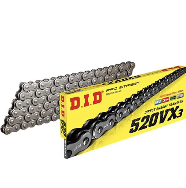 D.I.D 520VX3X25FT 520VX3 Professional O-Ring Series Chain - 25ft. - Natural